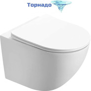 Унитаз подвесной безободковый Azario Trevi AZ-0093UQ3 с тонкой крышкой микролифт (Система смыва торнадо) фото 