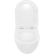 Унитаз подвесной безободковый Azario Trevi AZ-0093UQ3 с тонкой крышкой микролифт (Система смыва торнадо) фото 4