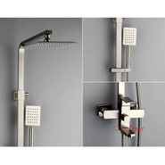 Душевой комплект Haiba: Душевая стойка HB24803 + смеситель для раковины HB10803, цвет нержавеющая сталь фото 3