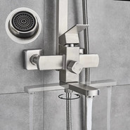 Душевой комплект Haiba: Душевая стойка HB24803 + смеситель для раковины HB10803, цвет нержавеющая сталь фото 4