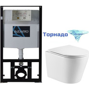 Инсталляция с подвесным безободковым унитазом Azario Teramo AZ-8010-1000+AZ-0053-UQ (система смыва торнадо) фото 