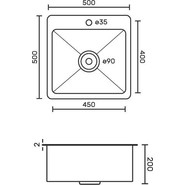 Кухонная мойка GFfrank 50502G 0.6 мм, графит фото 5