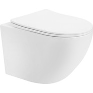 Унитаз подвесной безободковый Abber Bequem AC1100T с тонкой крышкой микролифт (Система смыва торнадо), Цвет производителя: белый фото 2