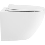 Унитаз подвесной безободковый Abber Bequem AC1100T с тонкой крышкой микролифт (Система смыва торнадо), Цвет производителя: белый фото 6