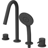 Смеситель для ванны Cezares LEAF-BVDM4-L-NOP, чёрный матовый фото 