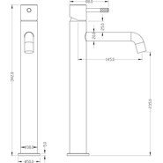 Смеситель для раковины высокий Boheme Uno 462-MG, matt gold, Цвет производителя: matt gold фото 2