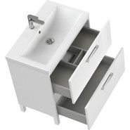 Тумба подвесная/напольная с раковиной Cersanit Melar 70 см 64129, белый фото 5