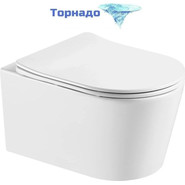 Инсталляция с подвесным унитазом комплект: Grohe Rapid SL 38772001 с подвесным безободковым унитазом Aquatek Оберон AQ1365T-00 сиденье микролифт, крепление, кнопка смыва хром (Система смыва торнадо) фото 3