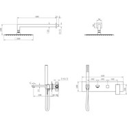 Душевая система для ванны Boheme Qubic 474-SGM (со скрытой частью) shine gun metal, Цвет производителя: shine gun metal фото 2