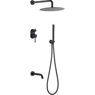 Душевая система для ванны Boheme Uno 464-2-B (со скрытой частью) чёрный матовый, Цвет производителя: чёрный матовый фото 