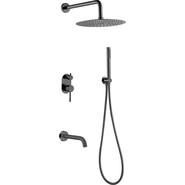 Душевая система для ванны Boheme Uno 464-2-SGM (со скрытой частью) shine gun metal, Цвет производителя: shine gun metal фото 