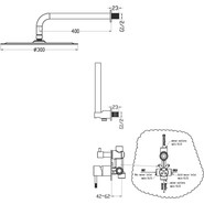 Душевая система для душа Boheme Uno 464-BCR (со скрытой частью) black chrome, Цвет производителя: black chrome фото 2