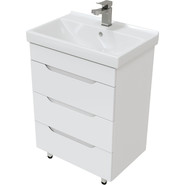 Тумба напольная с раковиной Mirsant Soho quadro 60 см, белый фото 