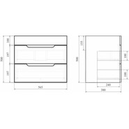 Тумба подвесная с раковиной Mirsant Soho Quadro 60/2 см c доводчиком фото 5