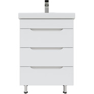 Тумба напольная с раковиной Mirsant Soho quadro 60 см, белый фото 3