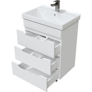 Тумба напольная с раковиной Mirsant Soho quadro 60 см, белый фото 4