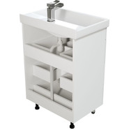 Тумба напольная с раковиной Mirsant Soho quadro 60 см, белый фото 5