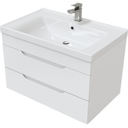 Тумба подвесная с раковиной Mirsant Soho Quadro 80/2 см c доводчиком фото 