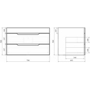 Тумба подвесная с раковиной Mirsant Soho Quadro 80/2 см c доводчиком фото 6