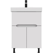 Тумба напольная с раковиной Mirsant Soho Quadro Light 60 см, белый фото 3