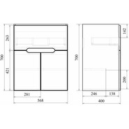 Тумба напольная с раковиной Mirsant Soho Quadro Light 60 см, белый фото 5