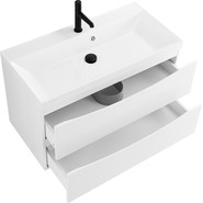 Тумба подвесная с раковиной BelBagno MARINO-800-2C-SO-BL-P 80 см, Bianco Lucido фото 5