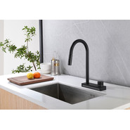 Смеситель для кухни Abber Wasser Kreis AF8114B, с подключением фильтра и выдвижной лейкой, чёрный матовый, Цвет производителя: чёрный матовый фото 2