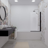 Шторка для ванны Triton Соло, чёрный/прозрачное фото 2