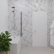 Шторка для ванны Triton Соло, чёрный/прозрачное фото 3