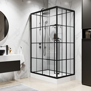 Душевая кабина Niagara Standart 100x80 см L ST100/80/15QL/KL/BKT, чёрный/прозрачное фото 3