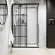 Душевая кабина Niagara Standart 100x80 см L ST100/80/15QL/KL/BKT, чёрный/прозрачное фото 5