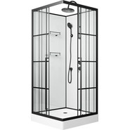 Душевая кабина Niagara Standart 90x90 см R ST90/15QR/KL/BKT, чёрный/прозрачное фото 