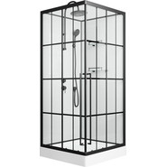 Душевая кабина Niagara Standart 90x90 см L ST90/15QL/KL/BKT, чёрный/прозрачное фото 