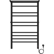 Полотенцесушитель электрический Aquatek Альфа с полкой П10 500х900 мм AQ EL RRP1090BL чёрный муар фото 