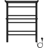 Полотенцесушитель электрический Aquatek Альфа с полкой П7 500х700 мм AQ EL RRP0770BL чёрный муар фото 