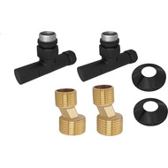 Вентиль запорный угловой Aquatek круглый AQ 1020BL, чёрный муар фото 