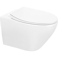 Унитаз подвесной безободковый Azario Keras AZ-99046W с тонкой крышкой микролифт, Цвет производителя: белый глянцевый фото 