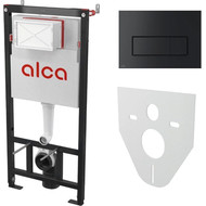 Инсталляция для подвесного унитаза Alcaplast AM101/1120-4:1 RU M578-0001 (кнопка смыва чёрная) фото 