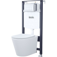 Инсталляция с подвесным унитазом комплект: Iddis Basic BASC010i73, сиденье микролифт, кнопка смыва хром фото 