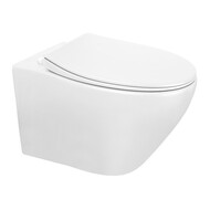 Унитаз подвесной безободковый Azario Keras AZ-99046W с тонкой крышкой микролифт, Цвет производителя: белый фото 