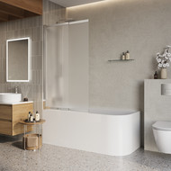 Шторка для ванны BelBagno 90 см LUCE-VF-11-90/145-P-Cr, хром/матовое фото 