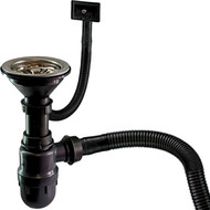 Сифон для мойки Ledeme LS02-1, чёрный (Диаметр сетки - 11 см) фото 