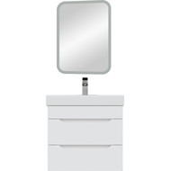 Комплект мебели Mirsant Soho Quadro 60 см (тумба + зеркало) фото 