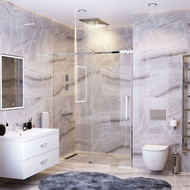 Душевая дверь Mirsant Vector 1 120-125 см (стекло 8 мм) хром/прозрачное фото 