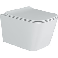 Унитаз подвесной безободковый Sole Cube pro с тонкой крышкой микролифт фото 