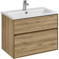 Тумба подвесная с раковиной Акватон Либерти 75 см 1A279501LYC70, дуб эльвезия фото 