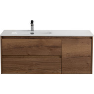 Тумба подвесная с раковиной BelBagno KRAFT-1000-2C-1A-SO-RT-L 100 см, Rovere Tabacco фото 