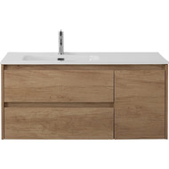 Тумба подвесная с раковиной BelBagno KRAFT-1000-2C-1A-SO-RNN-L 100 см, Rovere Nebrasca Nature фото 