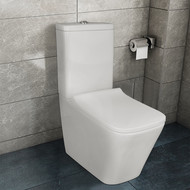 Унитаз-компакт безободковый Azario Quadro AZ-2175 UQ1 с крышкой микролифт, белый (Система смыва торнадо) фото 