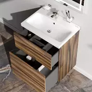 Тумба напольная с раковиной AM.PM Gem 60 см M90FSX0602HF, орех, Цвет фасада: тёмное дерево фото 